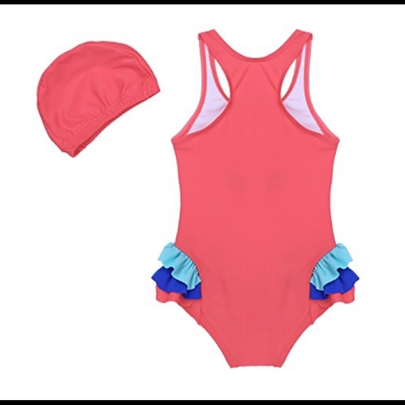 Flamingo Ballerina Ruffle Swimsuit Girls 5T - Picture 5 of 5